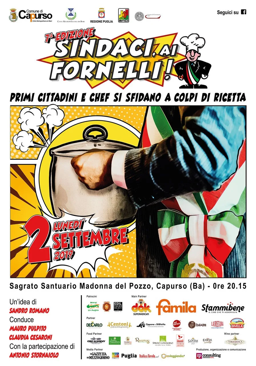 Locandina Sindaci ai Fornelli 2019