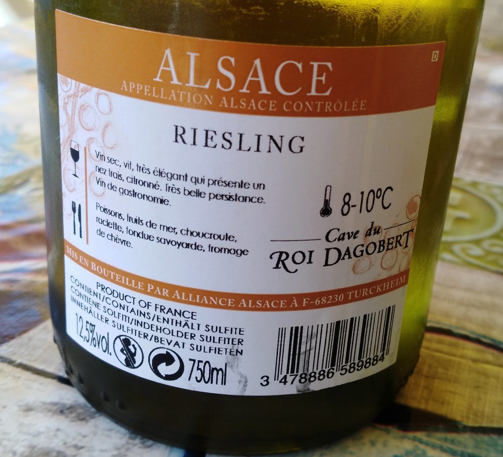 Controetichetta Riesling Selection Alsace AAC 2017 Dagobert