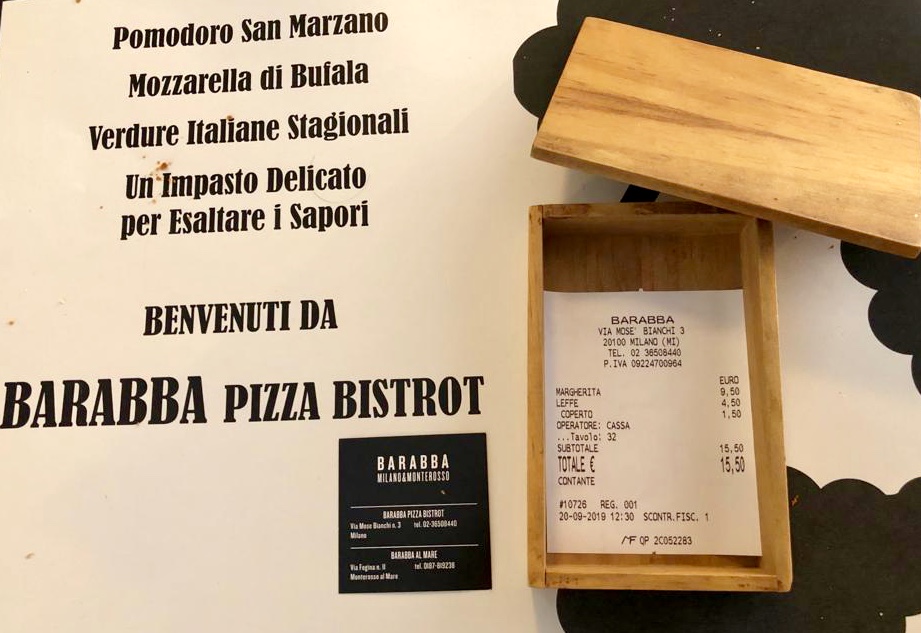 Pizzeria Barabba, il conto