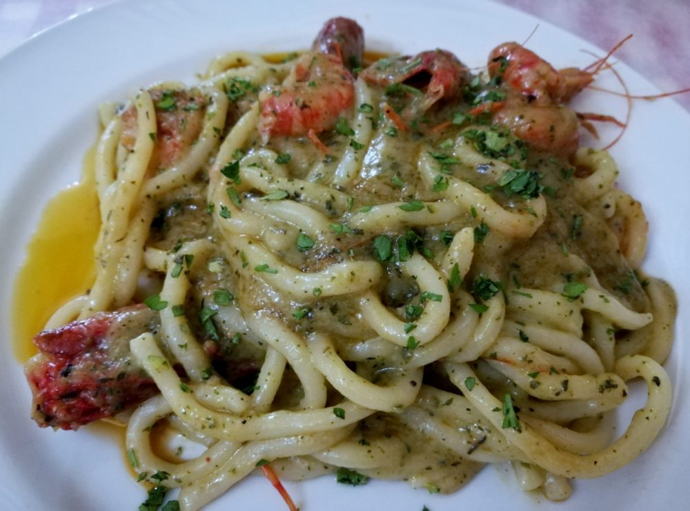 Cefalu' - pasta con zucchine e gamberi