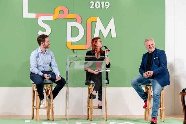 Riccardo Orfino, Eleonora Cozzella, Peppe Guida sul palco di LSDM 2019