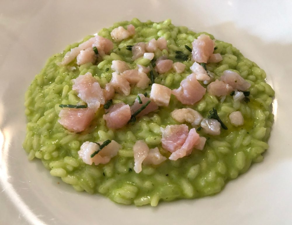 Lorenza Riccardi, La Cantinella di Villammare, risotto di benvenuto a Sud, salicornia e spada
