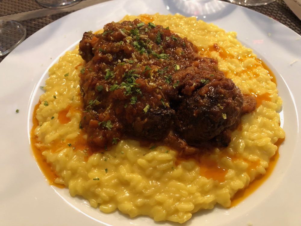 Trattoria Samperone, Certosa di Pavia, risotto alla milanese con ossobuco