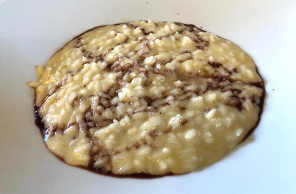 Trattoria Visconti, Ambivere, risotto con stracchino all'antica e riduzione di Moscato di Scanzo