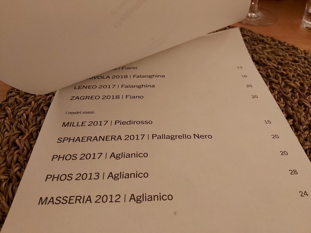 I Cacciagalli – la carta dei vini