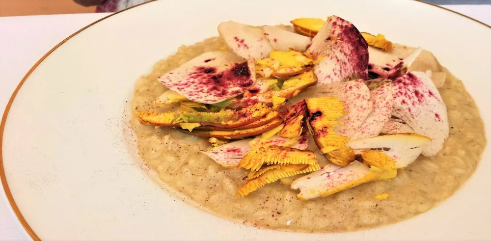 Giglio. Risotto, funghi e ibisco