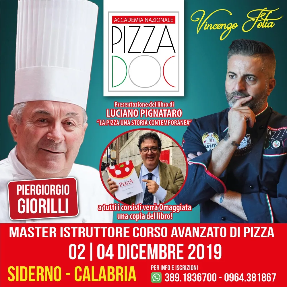 Siderno, 2-4 dicembre. Corso per pizzaioli e presentazione libro sulla Pizza