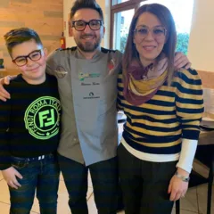 Giacomo Garau con la moglie Michela e il figlio Eugenio