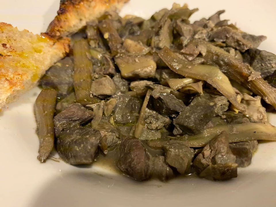 L’Oste Matto a Roma, coratella e carciofi