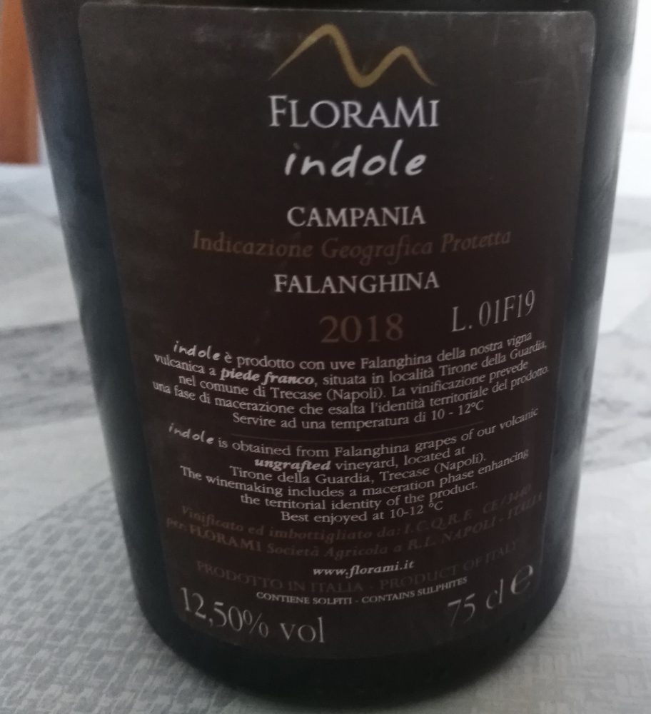 Controetichetta Indole Falamghina Campania Igp 2018 Florami