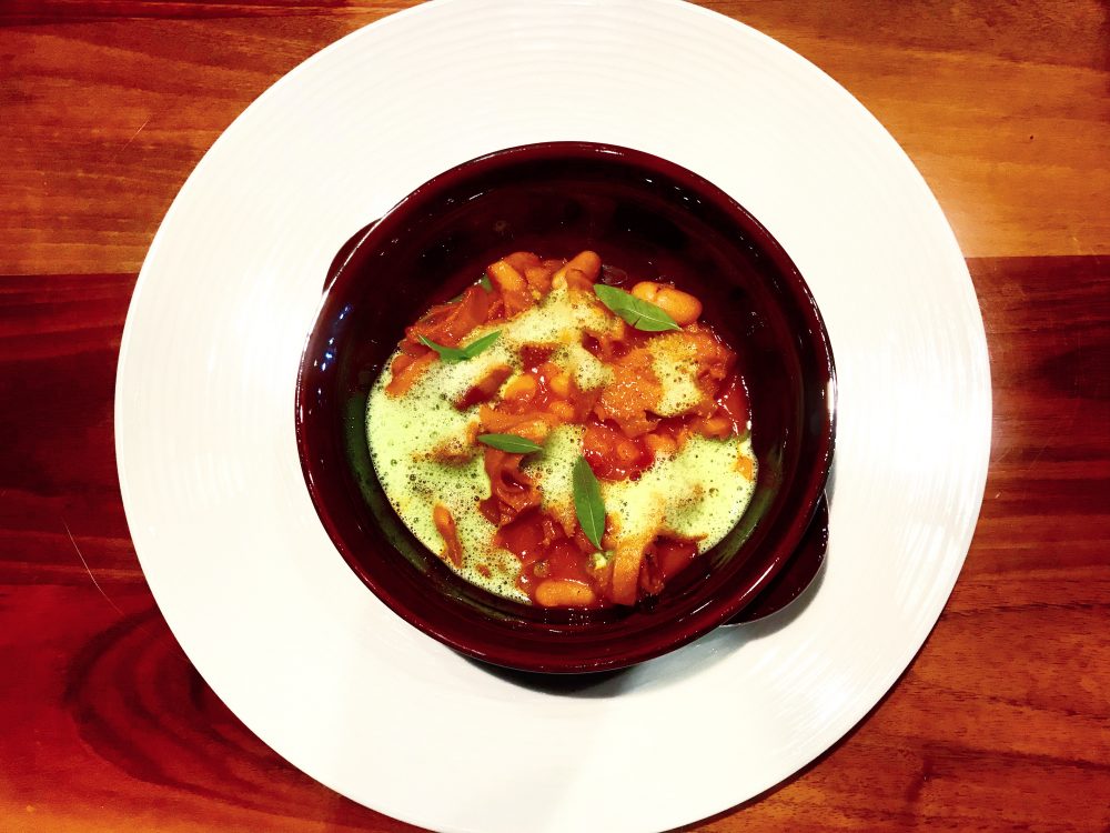 Asola, La Trippa secondo Torretta con Lardo di Patanegra ed Erba Lemonina. Un po’ Italia un po’ Spagna