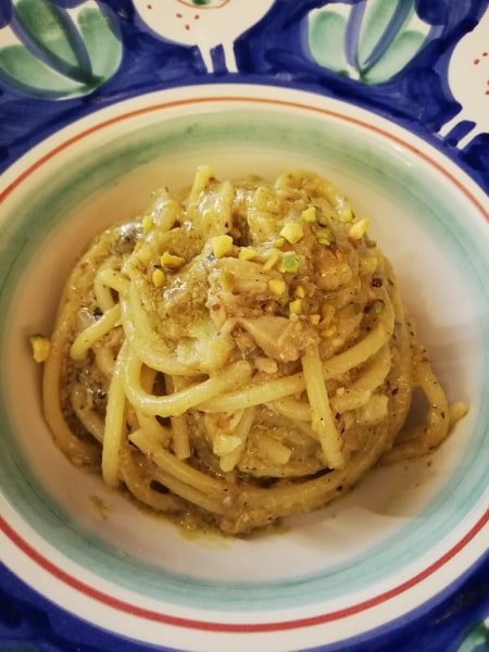 La locanda del Baccala' - Pasta con baccala' e pistacchi di Bronte