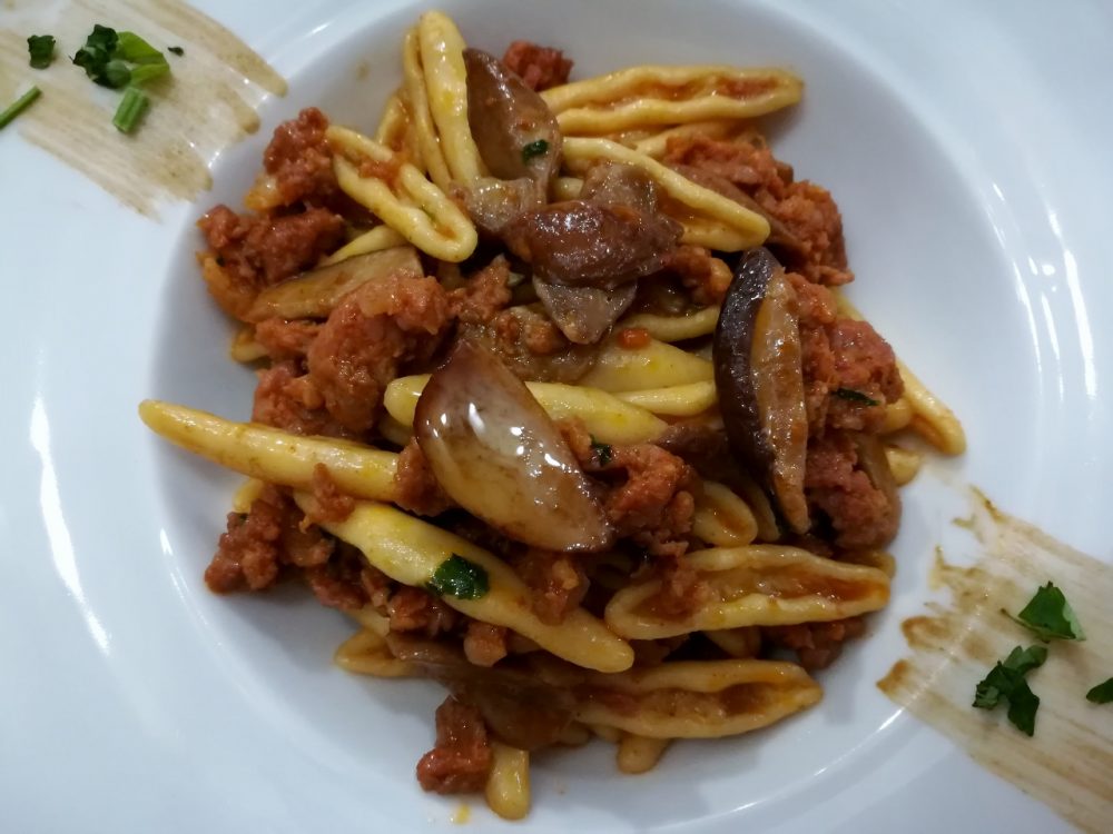 I Cavatelli artigianali con Porcini e Salsiccia Pezzente