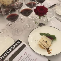 Barolo ornato 2009 e Barolo Classico 2000 con parmigiana di Bra duro - chef Fulvio Pierangelin