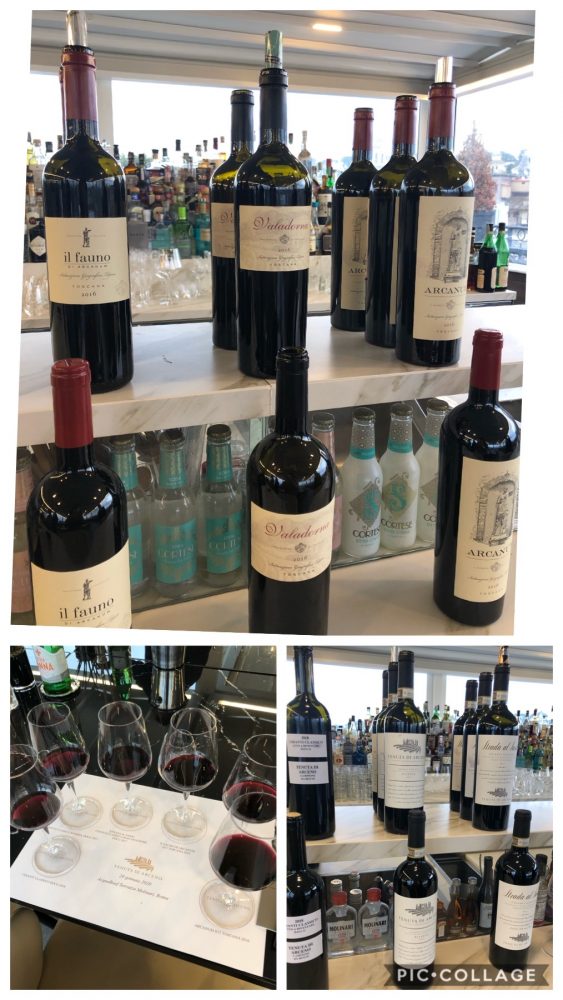 Gamma in degustazione di Tenuta di Arceno tre etichette DOCG e tre Super Tuscan