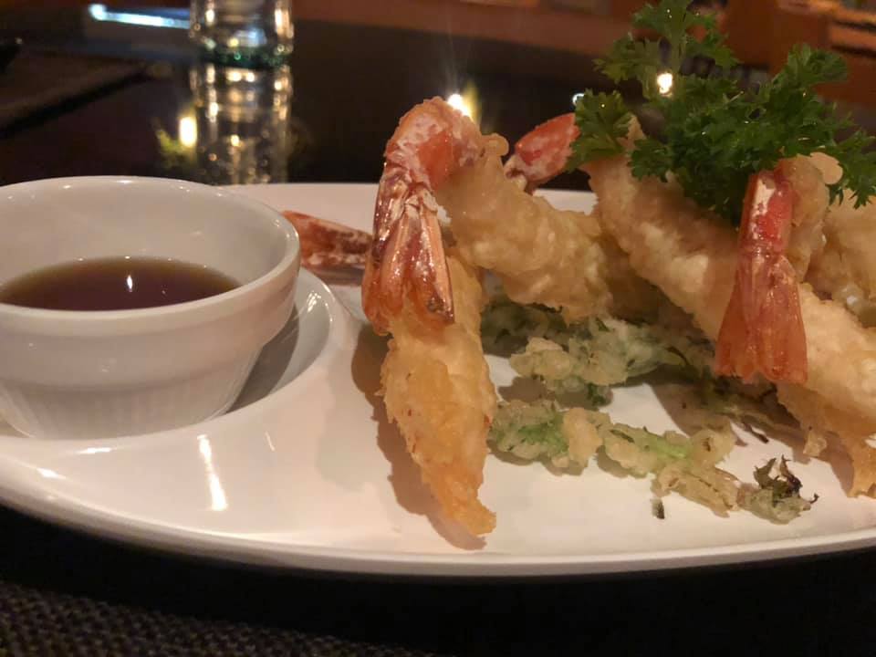Bloo Fusion restaurant, gambero e la scarola riccia in tempura