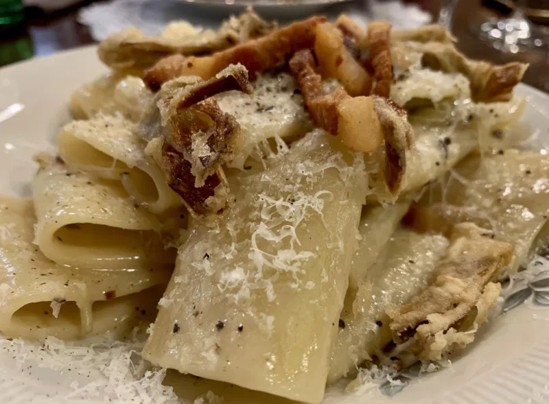 Eufrosino Osteria, gricia con carciofi