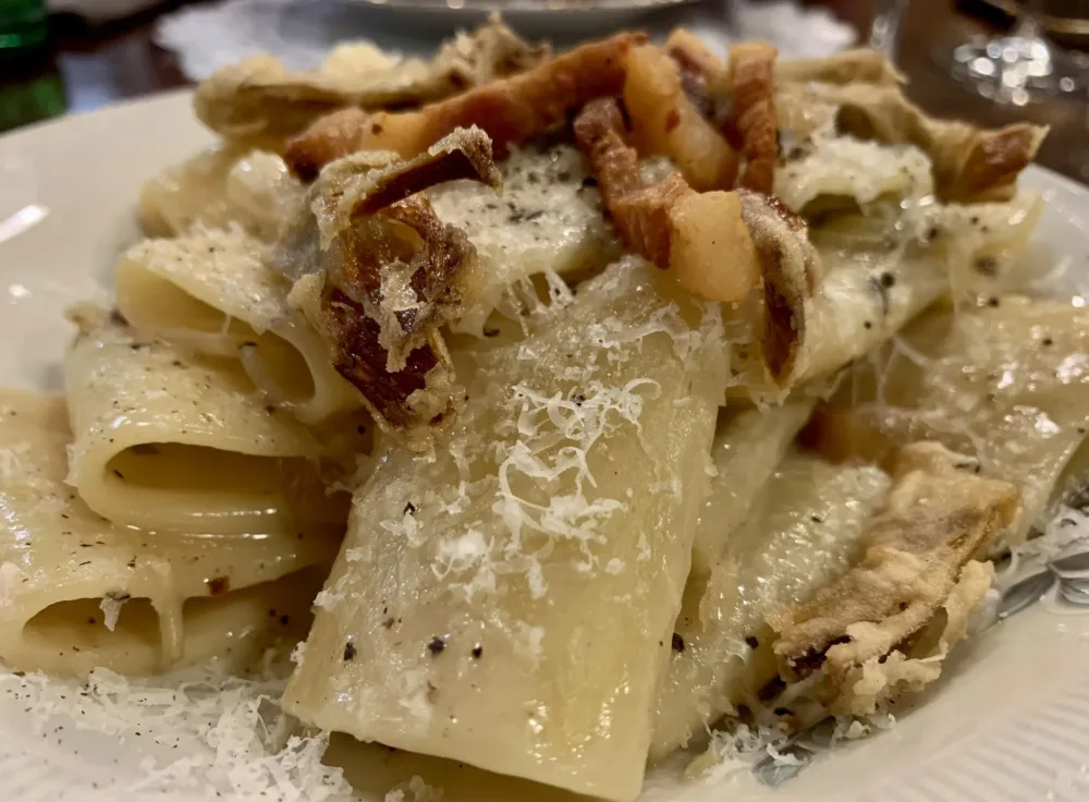 Eufrosino Osteria, gricia con carciofi