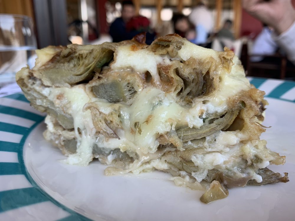 Parmigiana di carciofi della Dispensa di San Salvatore