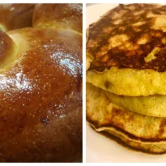 Brioscia col tuppo di Giovanna Musumeci e Banana pancakes di progetto Fygo