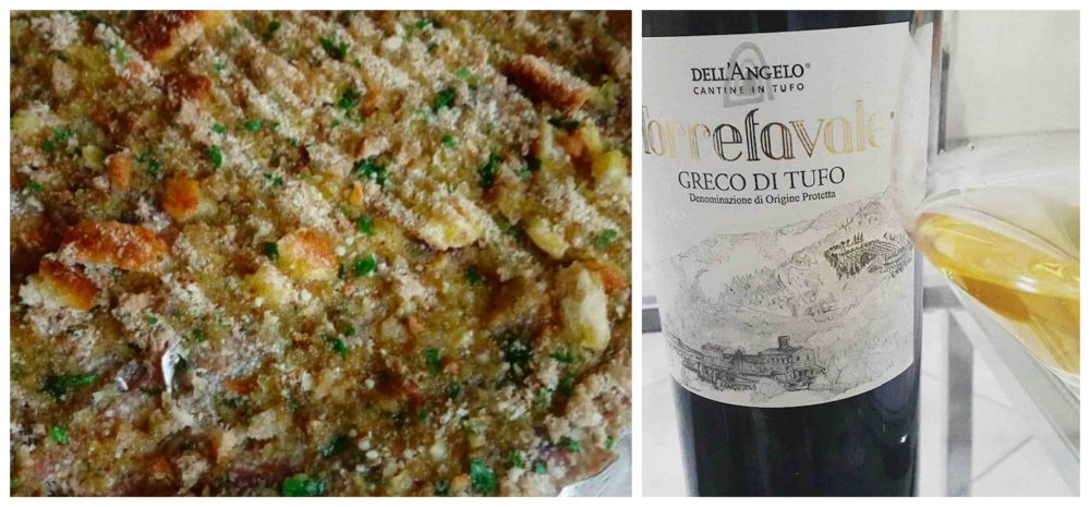 Iorestoacasa Una Ricetta E Un Vino Al Giorno 39 Alici In Tortiera E Greco Di Tufo Torrefavale Di Cantine Dell Angelo Luciano Pignataro Wine Blog