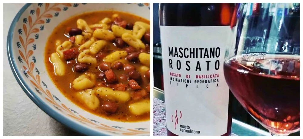 Cavatelli ai fagioli borlotti di Antonio Labriola e Maschitano rosato di Musto Carmelitano