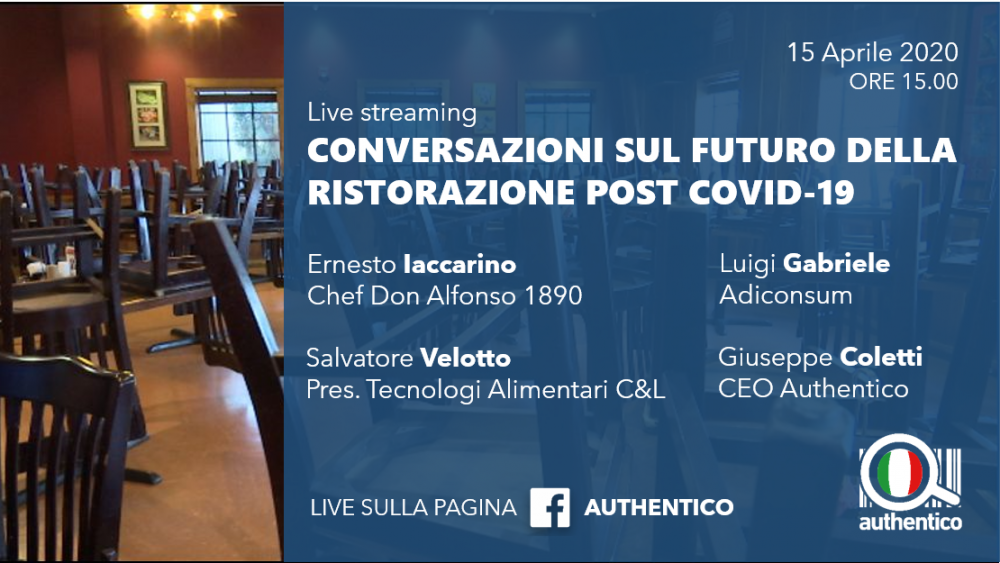 Live streaming - Conversazioni sul futuro della ristorazione post Covid-19