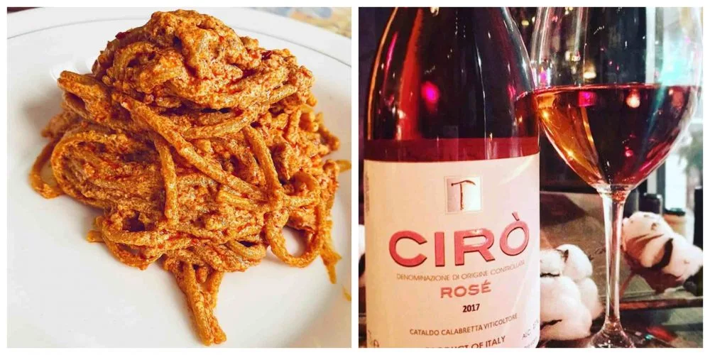 Pasta ricotta e ‘nduja e Ciro' Rosato di Cataldo Calabretta