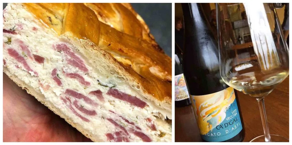 Pizza rustica napoletana e Moscato d’Asti Vite Vecchia Ca’d’gal