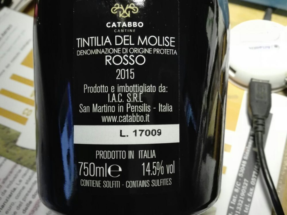 Tintilia del Molise Doc Rosso 2015, Catabbo