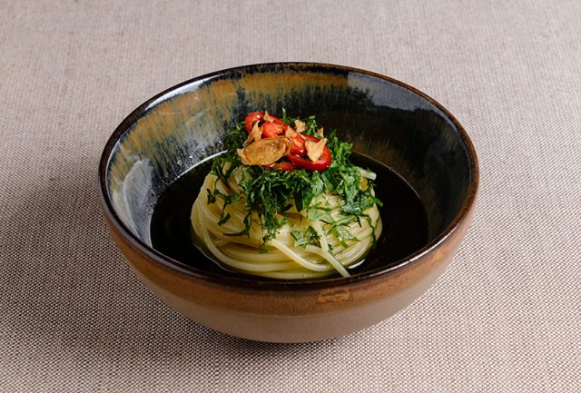 Spaghettini Pastificio dei Campi in Ramen A.O.P. di Marco Acquaroli