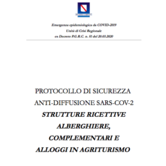 Protocollo di sicurezza anti-diffusione sars-cov-2 - Strutture ricettive alberghiere, complementari e Alloggi in agriturismo