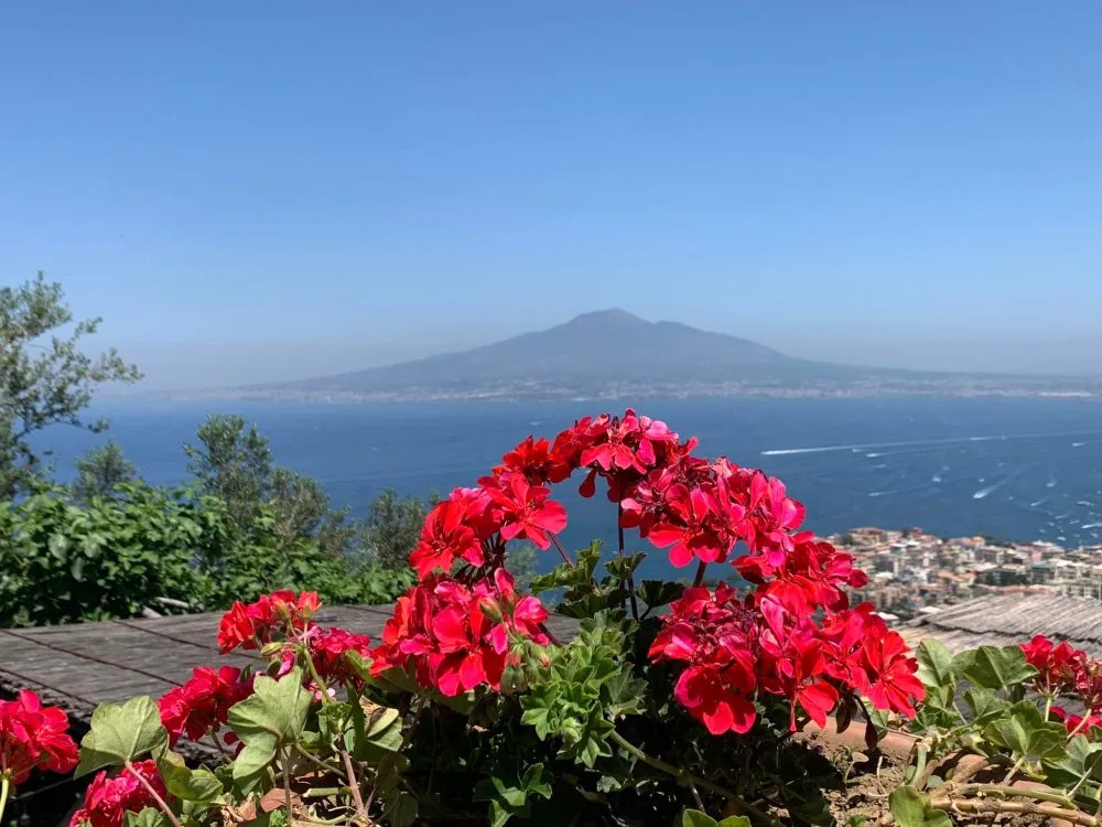 Villa Rosa a Montechiaro, il panorama con il Vesuvio