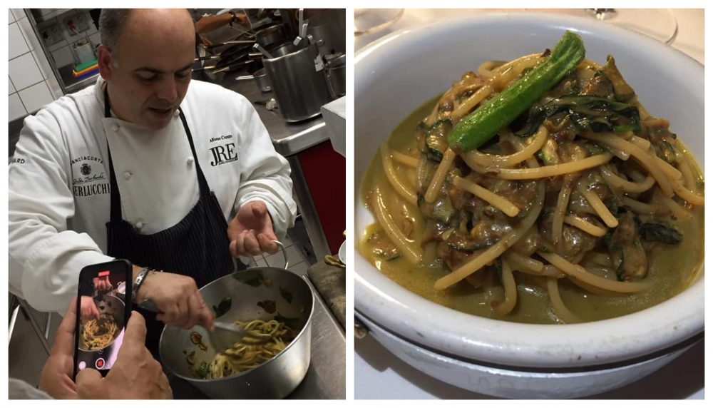 Taverna del Capitano, Alfonso Caputo alle prese con gli spaghetti alla Nerano