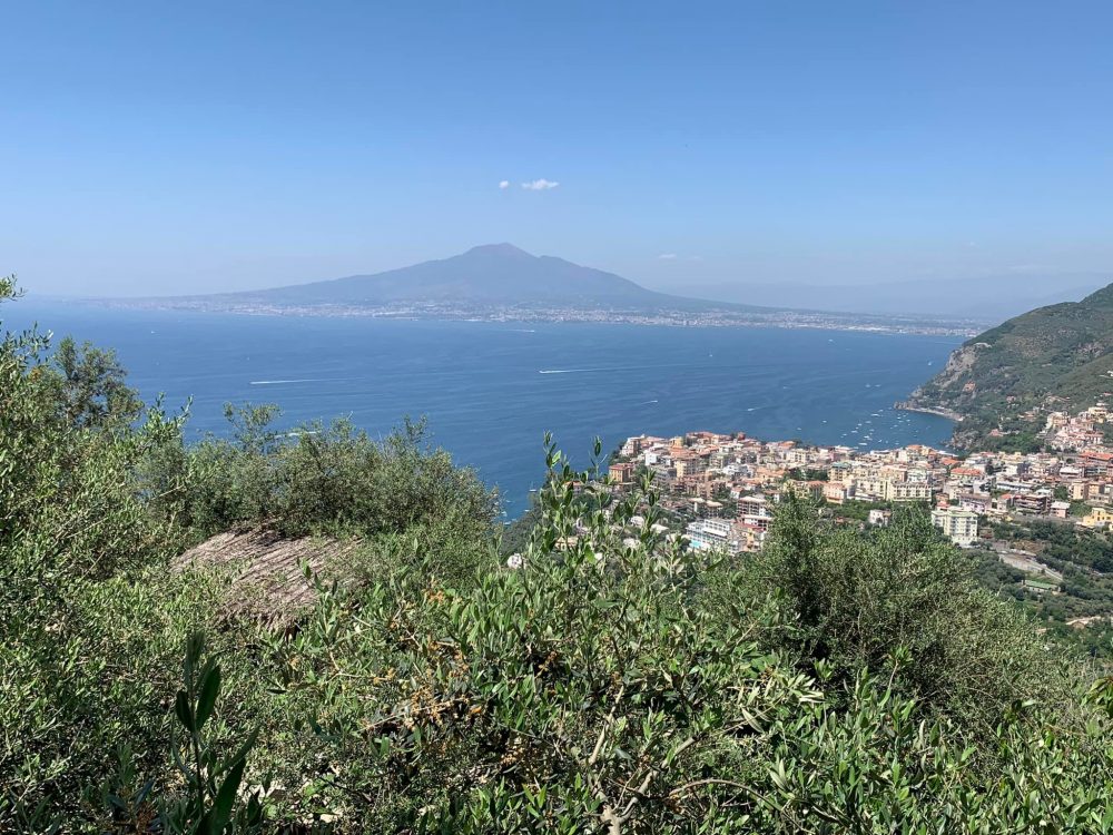 Villa Rosa a Montechiaro, il Vesuvio dai tavoli