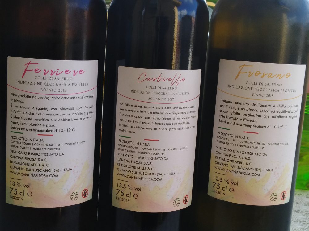 Controetichette vini Cantina Firosa