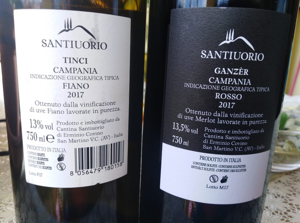 Controetichette vini Santiuorio