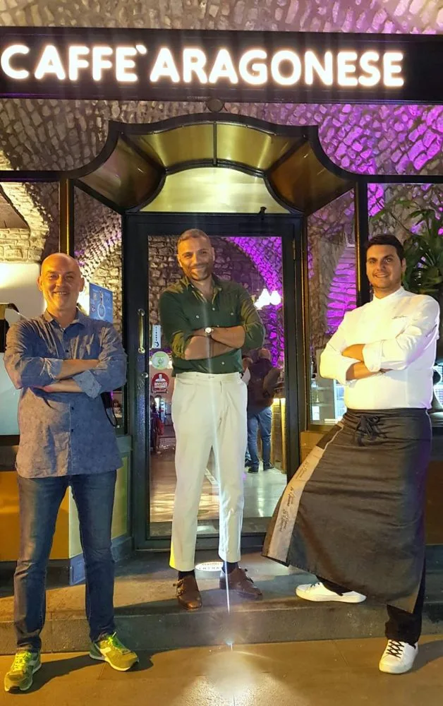 Marco Ferrara, Dimitri Guerriero e lo chef Stefano Parrella