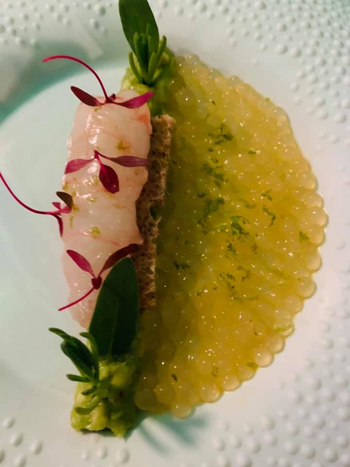 La Pergola - Scampo su avocado con tapioca al lemongrass e lime