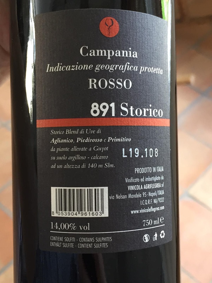 891 Storico Campania Igt Vinicola Flegrea