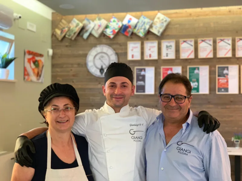 Pizzeria Giangi,Gianluigi Di Vincenzo con la sua famiglia