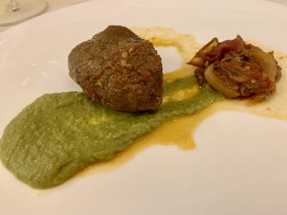 L'A Cena Dali'-arrosto di manzo in agrodolce-pure' verde