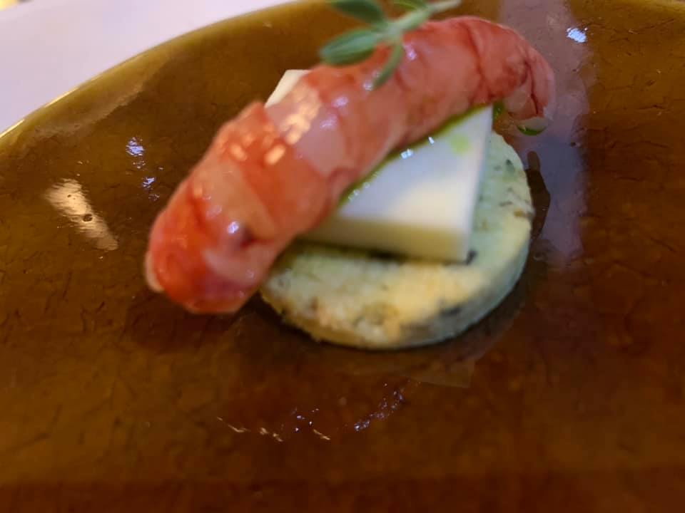 Locanda Bruniana - Benevenuto dello chef - gambero su formaggio