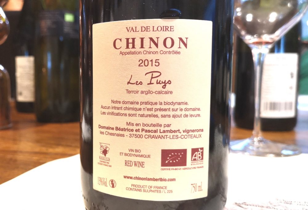 Chinon Les Puys 2015 , Domaine Be'atrice et Pascal Lambert