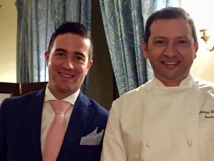 Lo chef Mimmo di Raffaele con il maitre Mario Rando