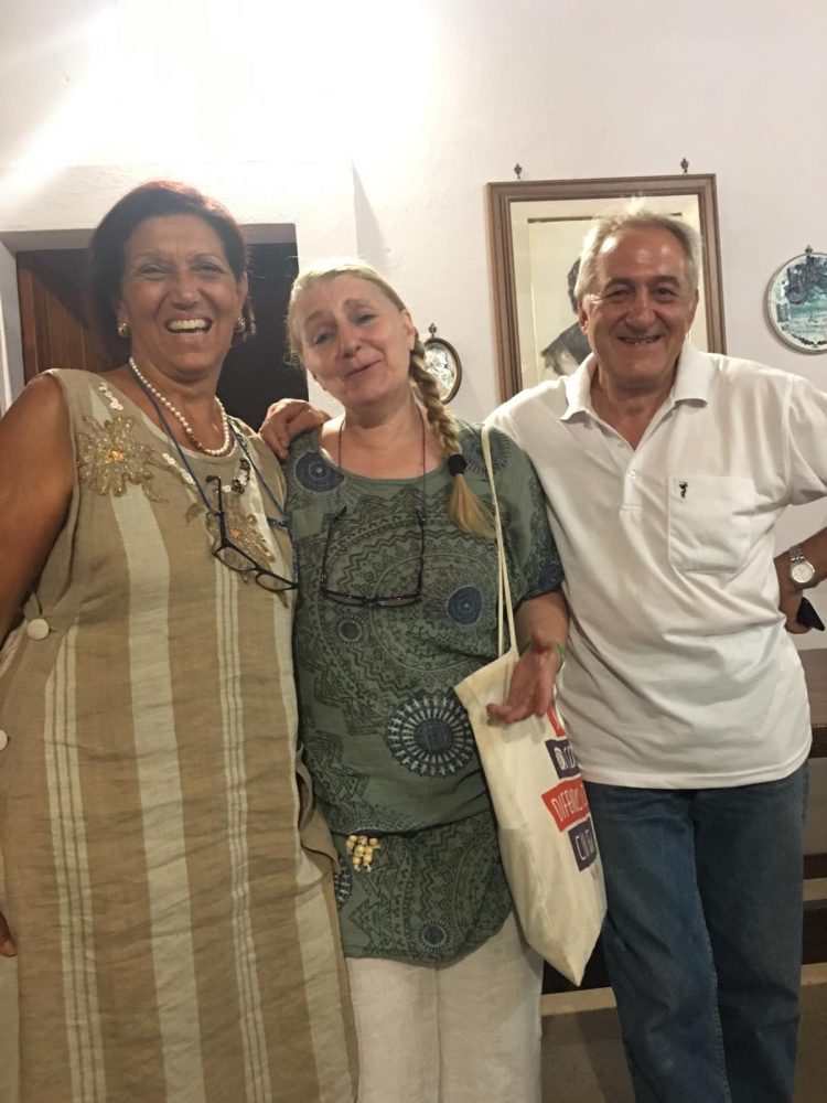 Anna Margherita Valenzi , organizzatrice del festival, Gabriella Cinelli e Massimo Grossi di Slow Food