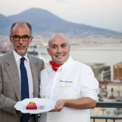 Antimo Caputo con Angelo Maria Tramontano - vincitore della terza edizione del concorso San Genna'...Un Dolce per San Gennaro - Foto di Giuseppe Carfora