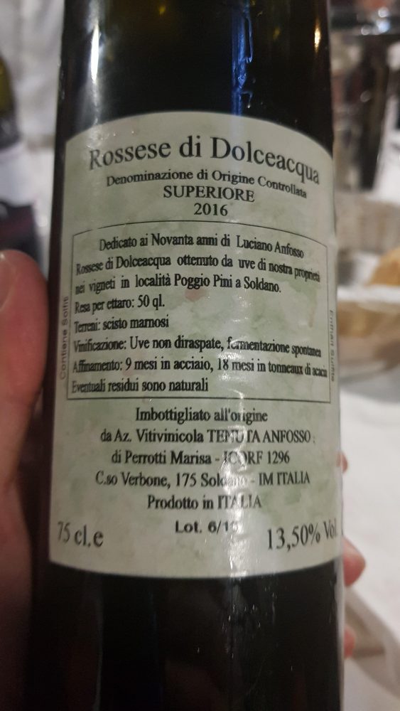 Rossese di Dolceacqua 2019 - tenuta Anfosso