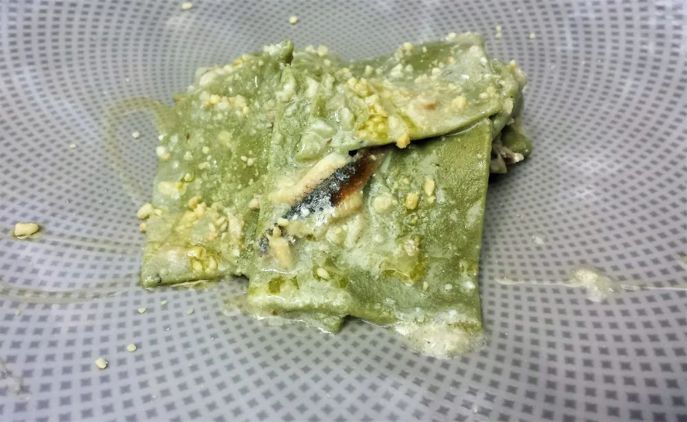 L'Agave, Maltagliati verdi, acciughe e mandorle