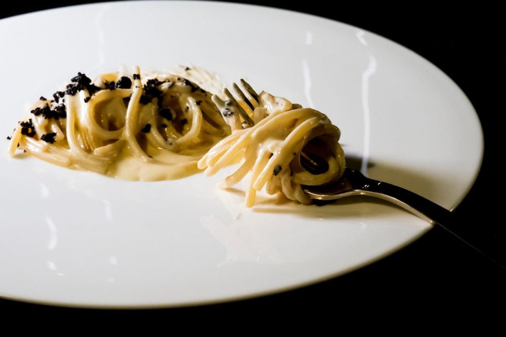 Locanda de Banchieri - spaghetti Alfredo e fegati di moscardini